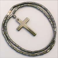 H�matit Perlen Kette mit Anh�nger