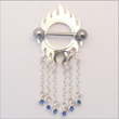 Brustwarzenpiercing Flammen mit Anh�ngern