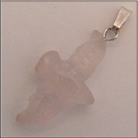 Edelstein Anh�nger Rosenquarz Taube